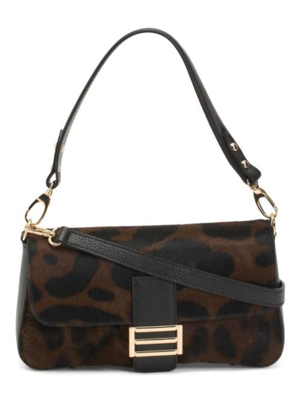 DIVINA FIRENZE Made In Italy Leather Baguette Crossbody
